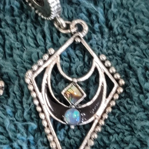 Silver Tone Long Triangle/2 Stone Drop Ear Gauges/Plugs/Tunnels 2g/6mm - Picture 3 of 4